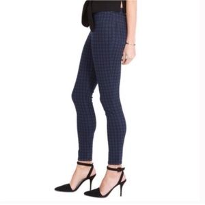Spanx Jean-ish Window Pane Plaid Shaping Legging Pant Jegging W/ Pockets M